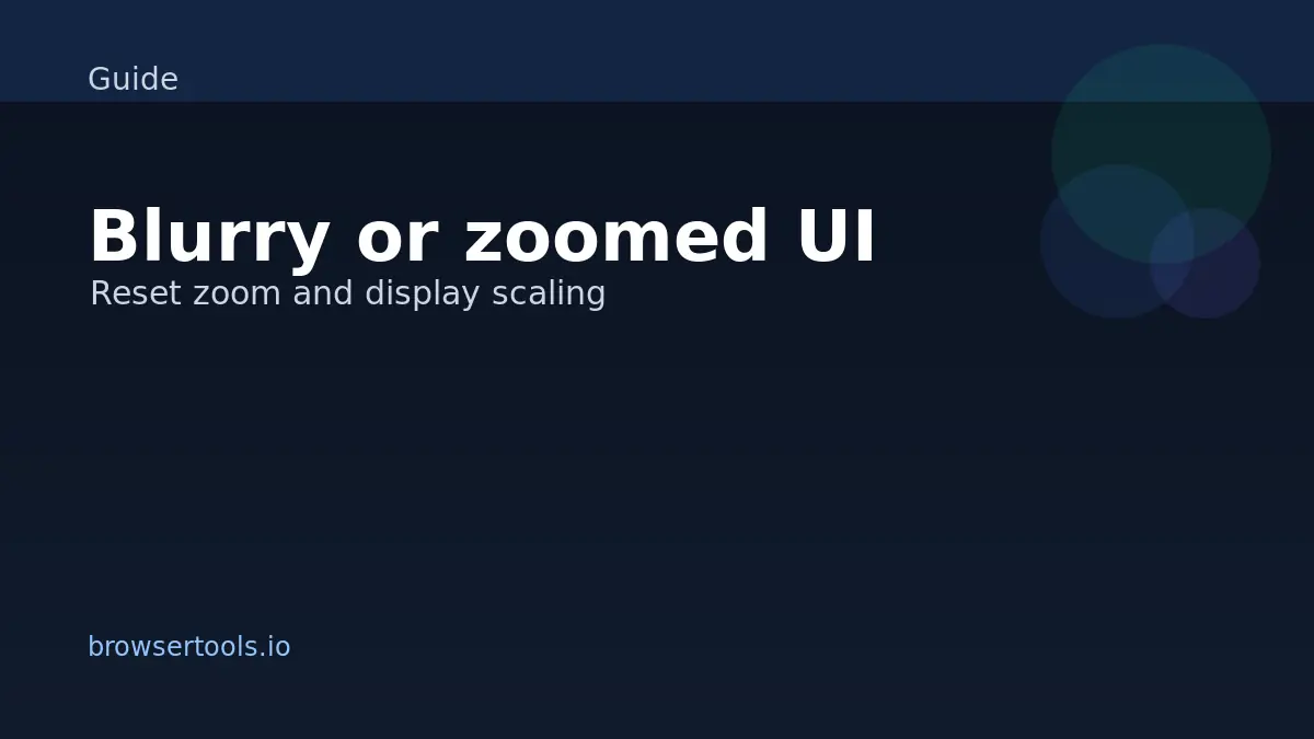 Screen test showing viewport size and device pixel ratio used to diagnose zoom issues