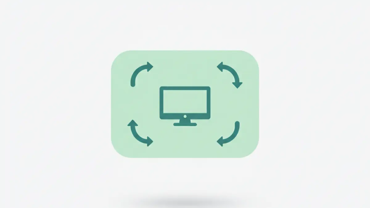 Browser window with fullscreen arrows and a screen diagnostics card confirming viewport changes