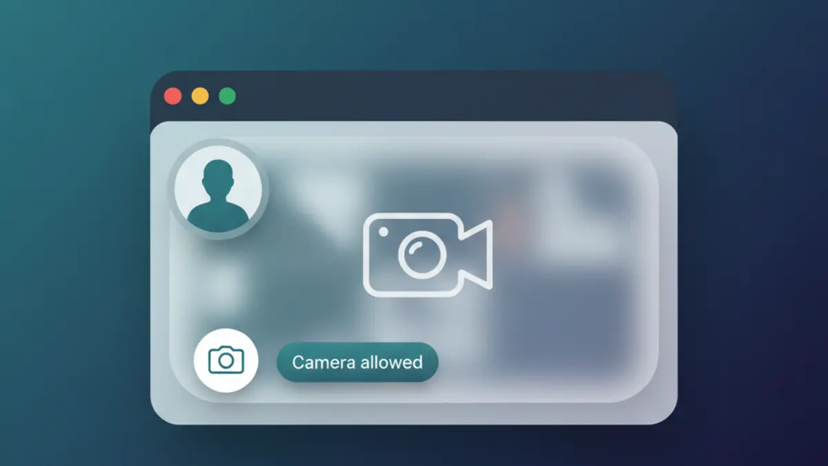 Browser video call panel showing camera permission restored for Google Meet