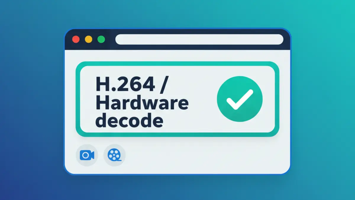 Browser codec diagnostics card showing H.264 support restored for video calls