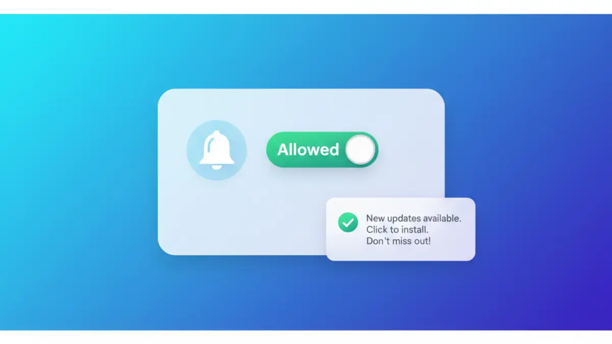 Notification permission card showing alerts allowed with bell icon