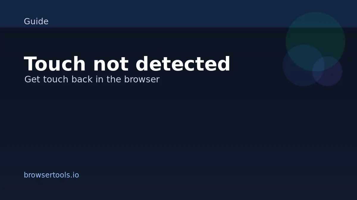 Touch support test showing max touch points detected and tap interactions